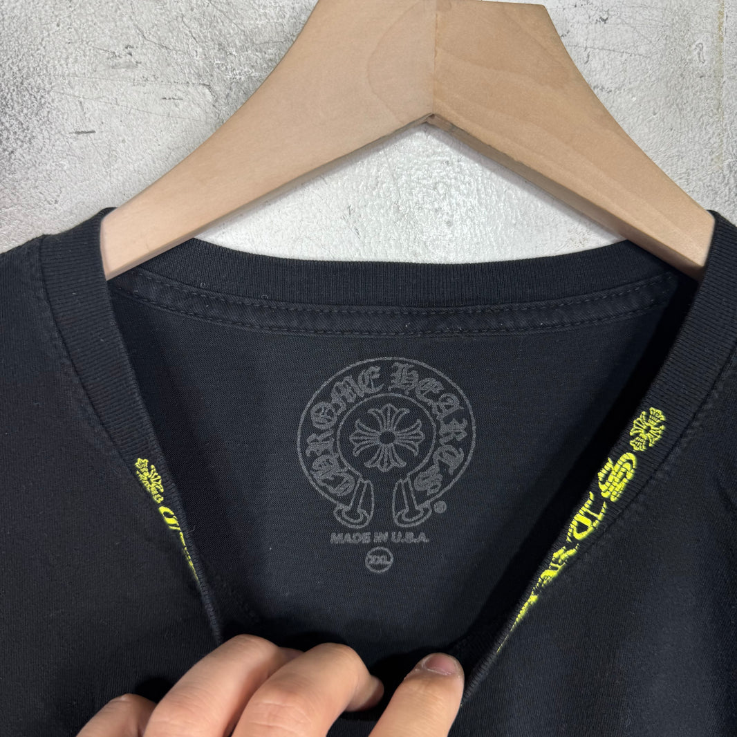 Chrome Hearts Neon Neck Logo Print T-Shirt