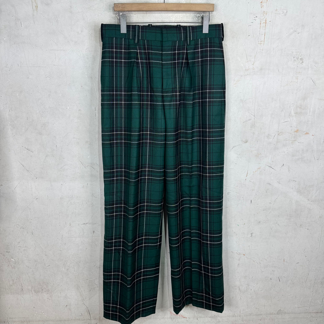 JW Anderson Green Plaid Trousers