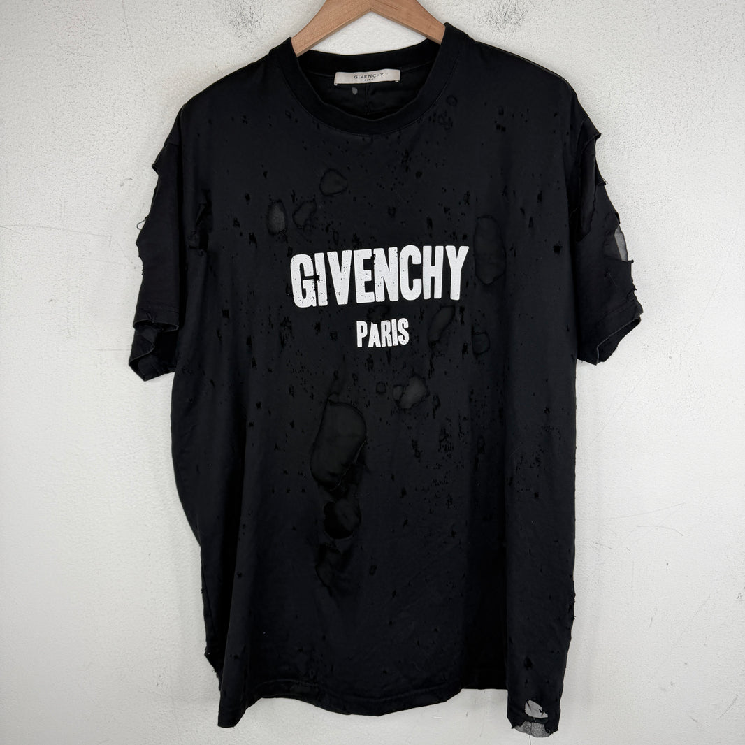 Givenchy Paris Distressed T-Shirt