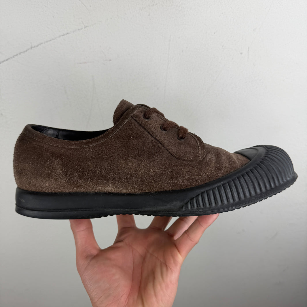 Prada Brown Suede Low Top Sneakers