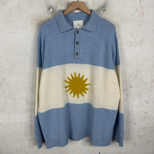 Elder Statesman Cashmere Polymarket Argentian Flag Rugby Sweater