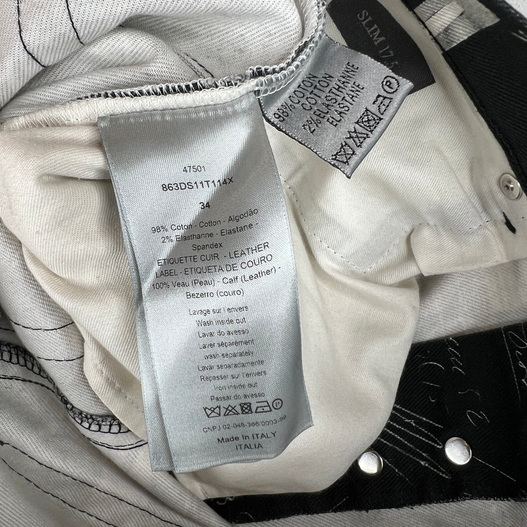 Dior Black Doodle Slim Denim Jeans