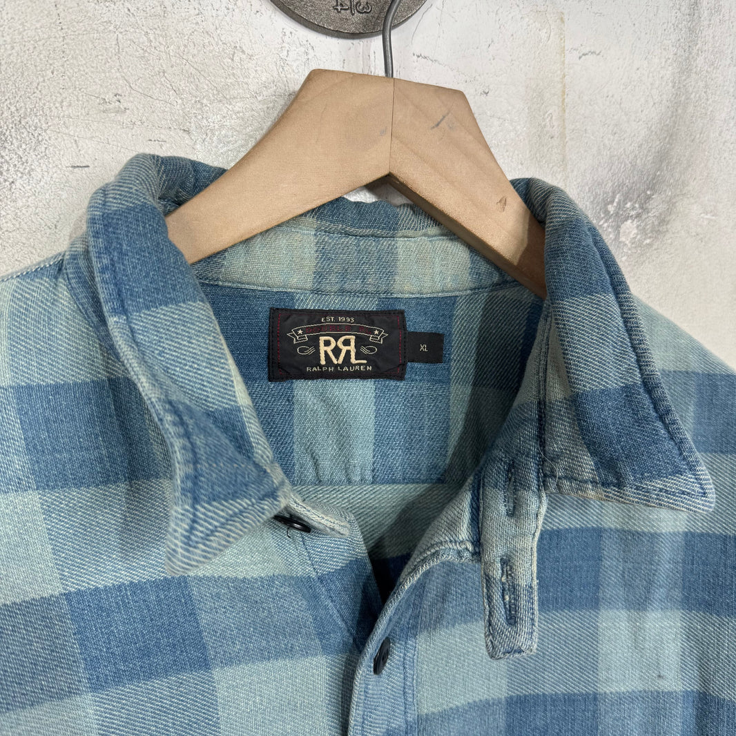 RRL Light Blue Plaid Flannel