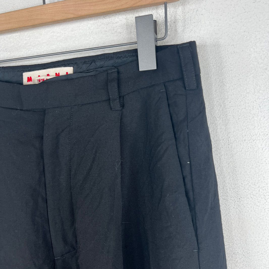 Marni Black Wool Tapered Trousers