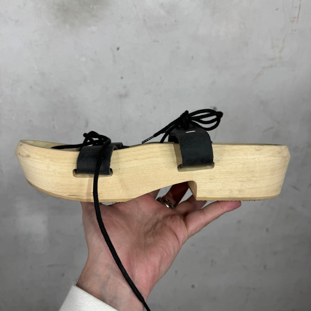 Margiela Wooden Strapped Clogs