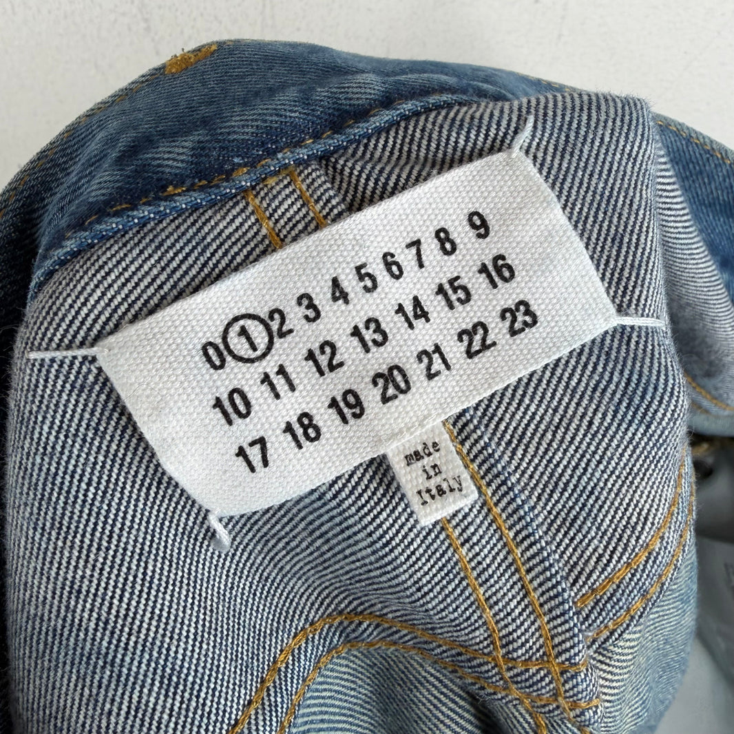 Margiela Blue Two Tone Contrast Stitch Denim Jeans