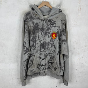 Balenciaga Grey Skater Zip Up Hoodie