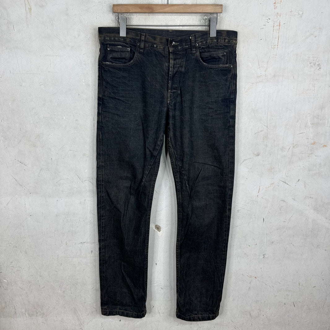 DRKSHDW Waxed Distressed Berlin Cut Jeans