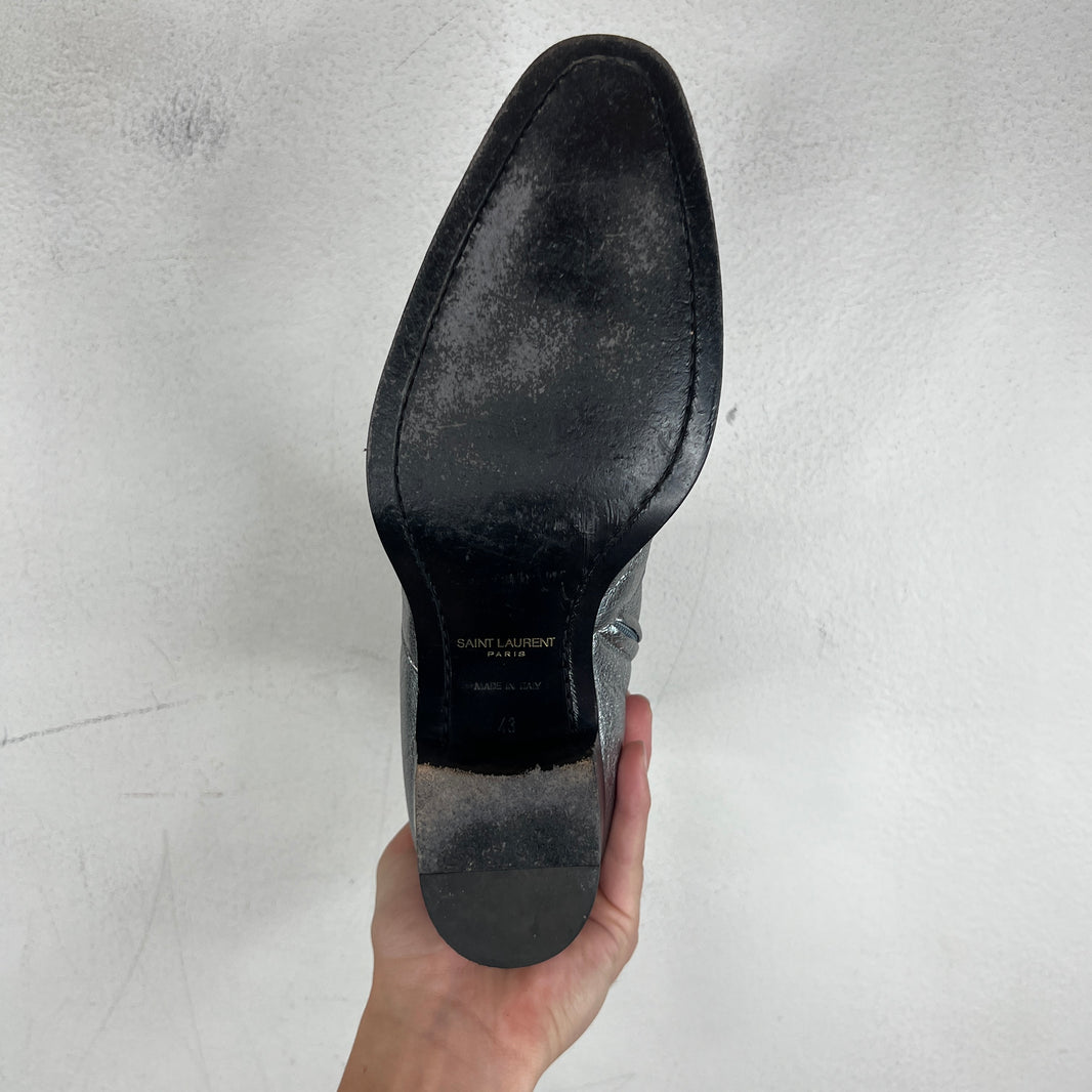 Saint Laurent Silver Wyatt Boots