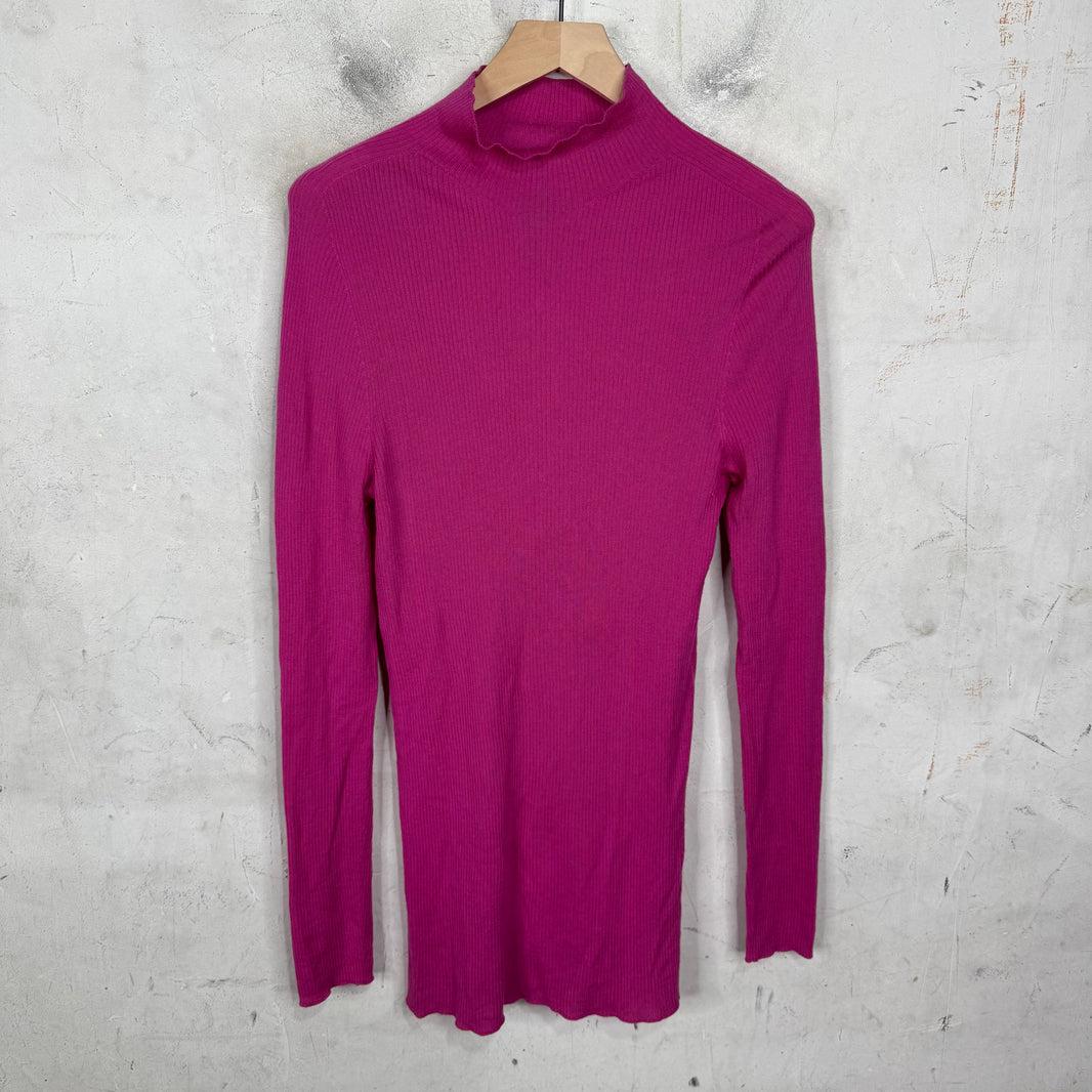 Rick Owens Pink Ribbed Turtleneck