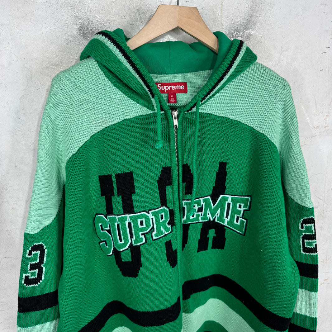 Supreme Green 23 Knit Zip Hoodie