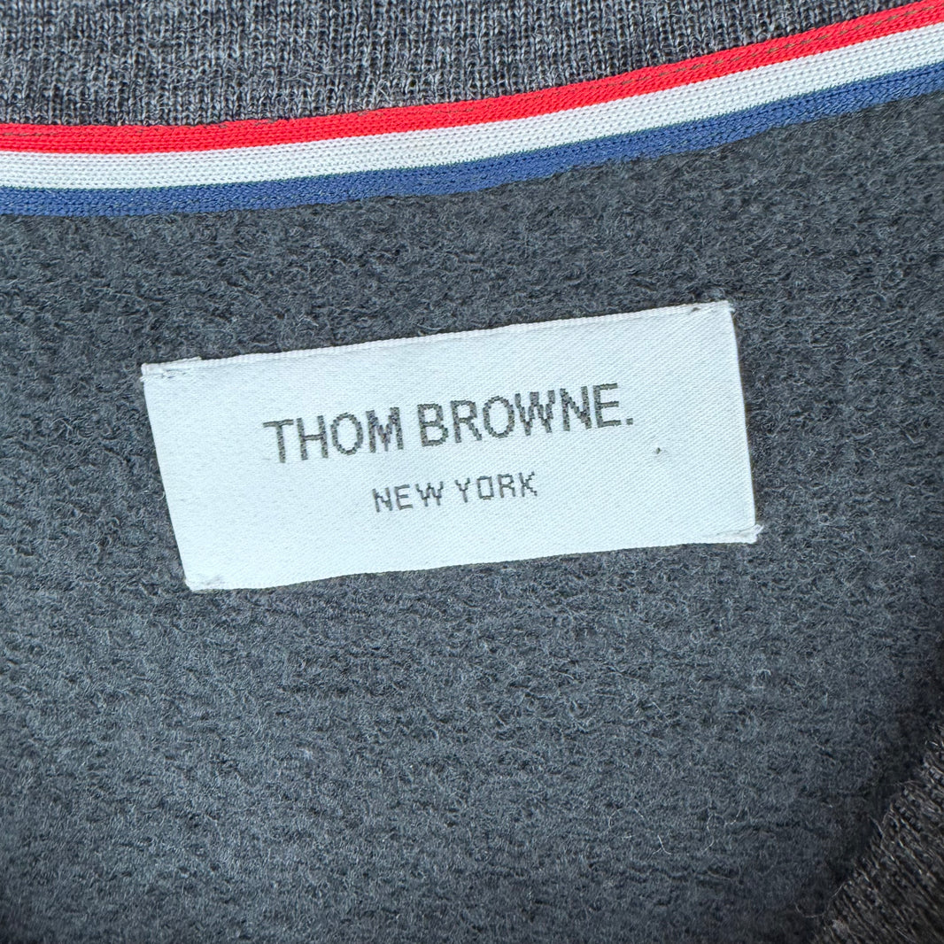 Thom Browne Gray Sleeve Stripe Wool Sweater