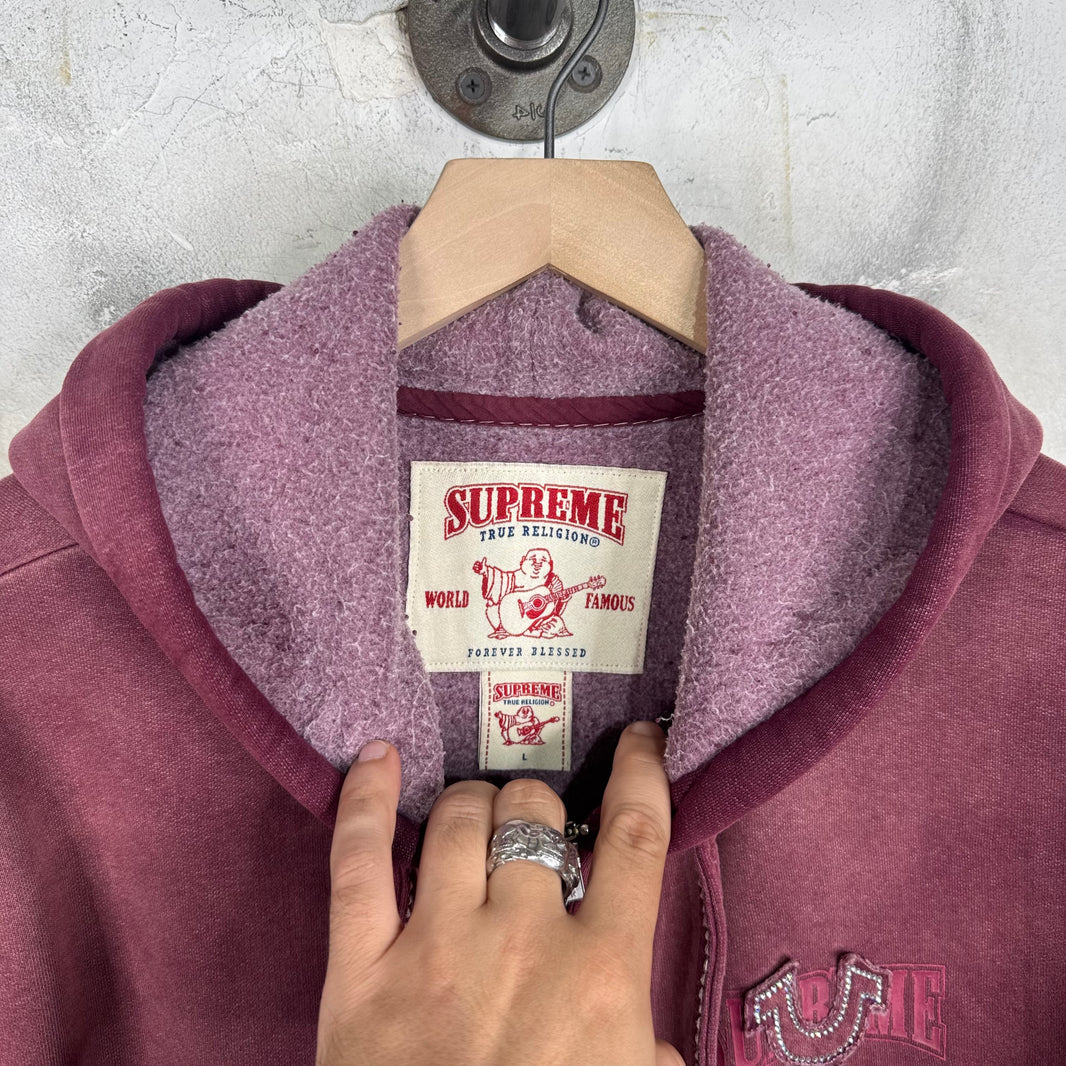 Supreme x True Religion Maroon Zip Hoodie
