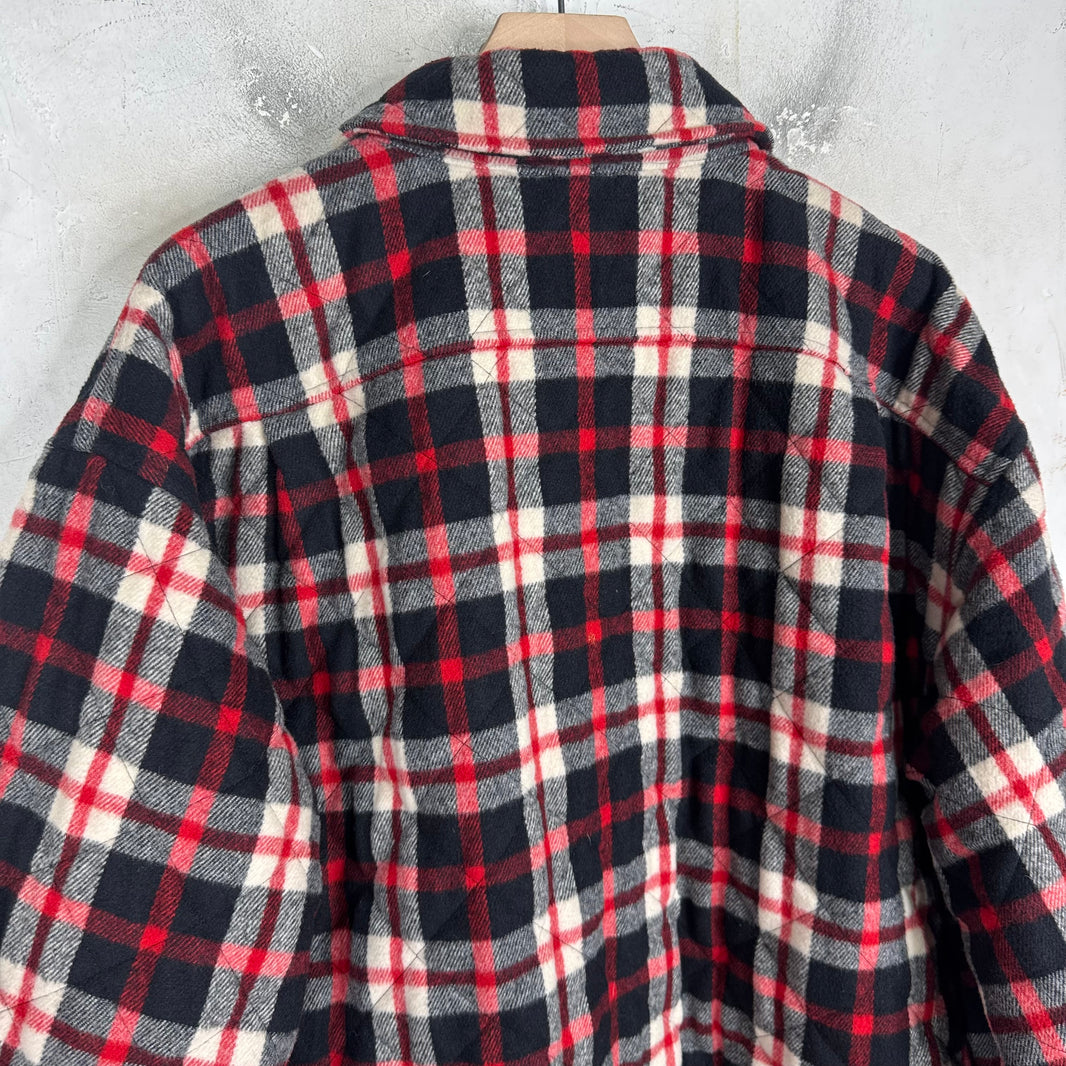 Balenciaga Plaid Heavy Quilted Snap Flannel