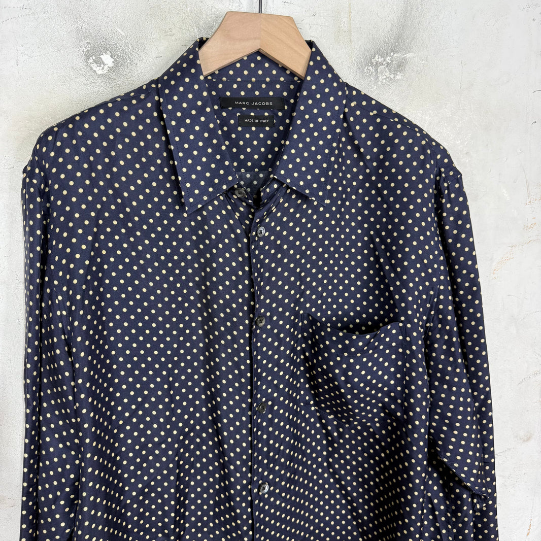 Marc Jacobs Polka Dot Silk Button Up