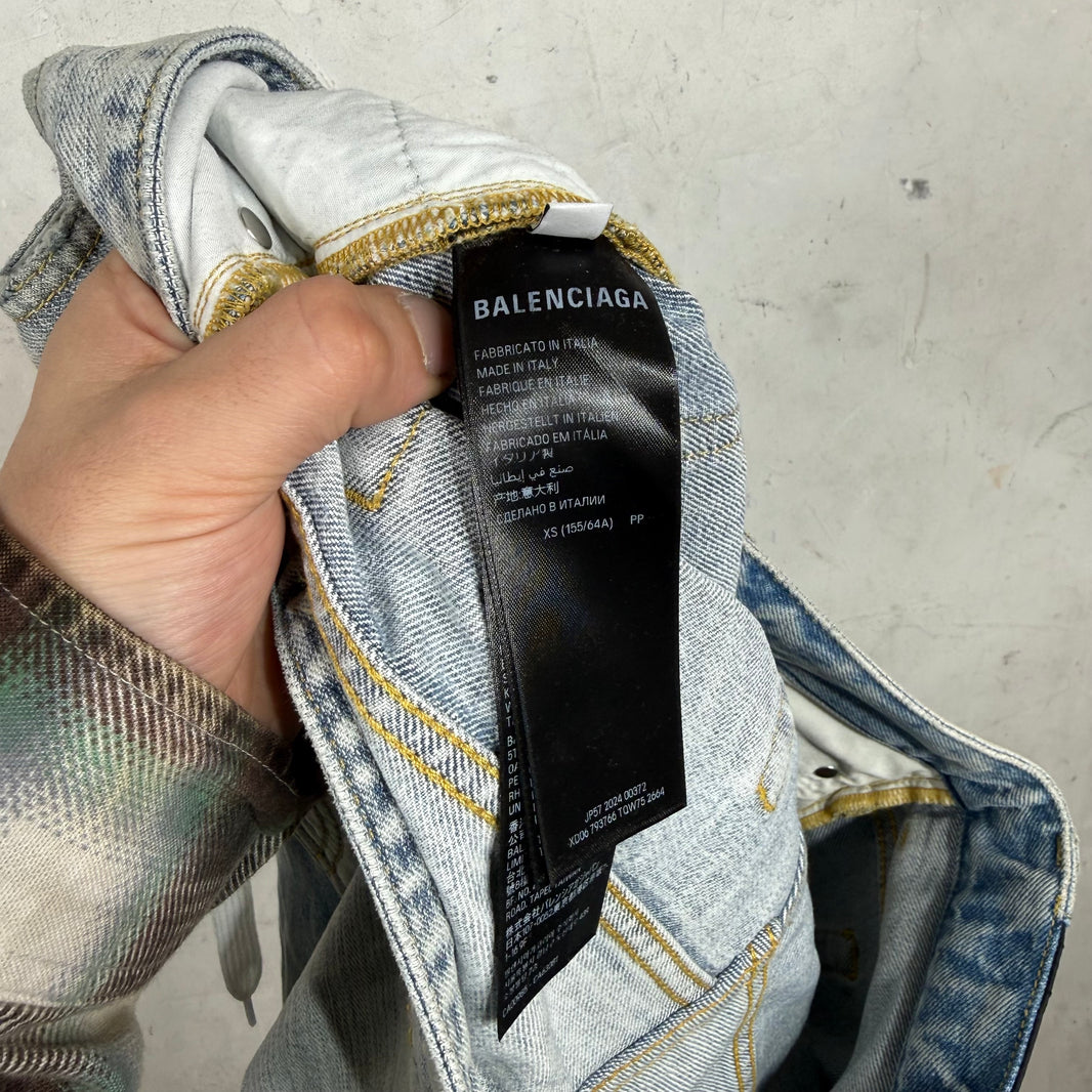 Balenciaga Light Wash Split Drawstring Jeans
