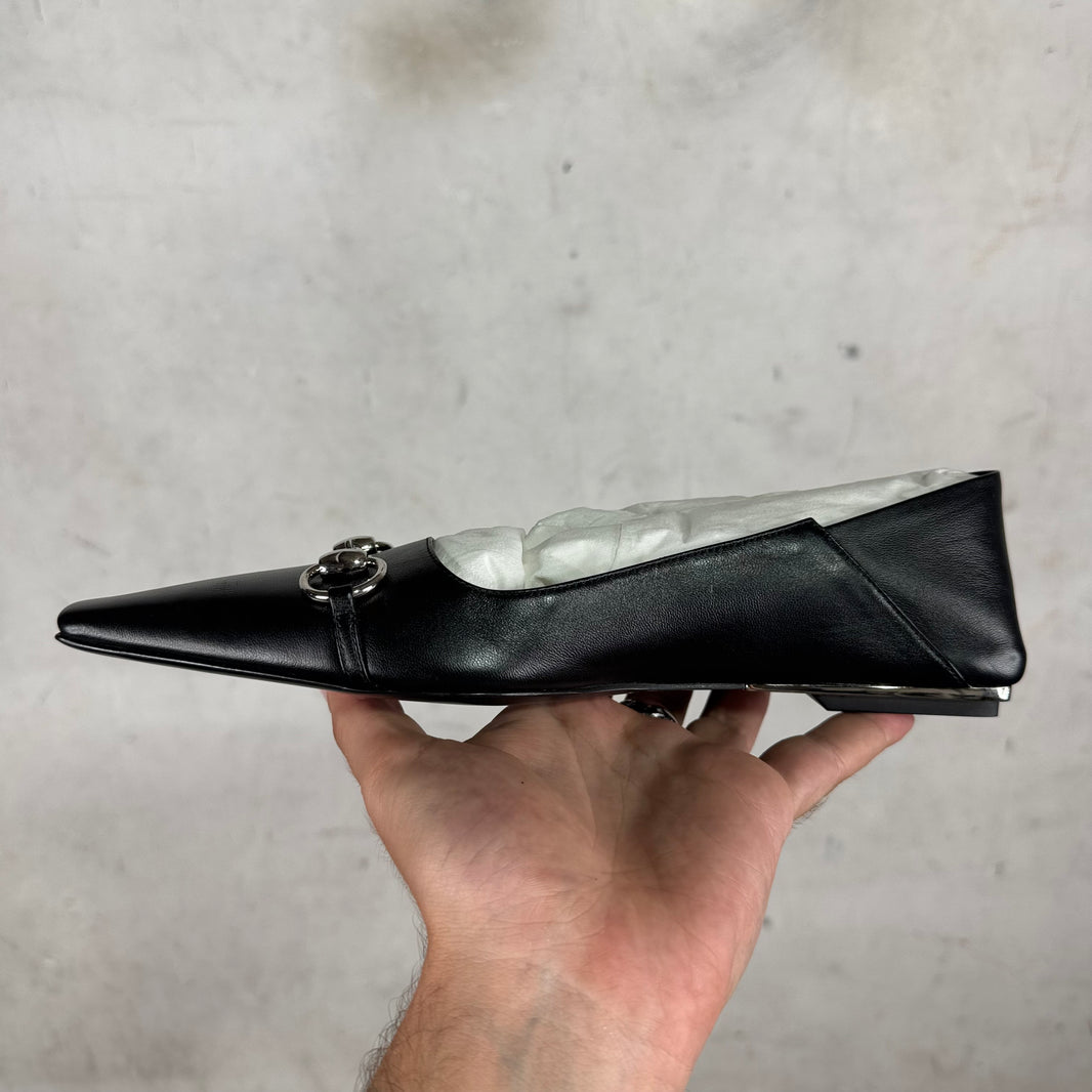 Gucci Black Vittoria Ballet Flats DS