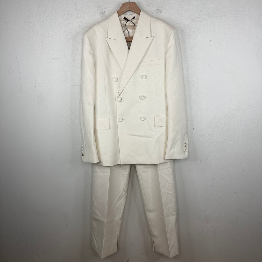 Gucci Tonal GG Monogram White Suit Set
