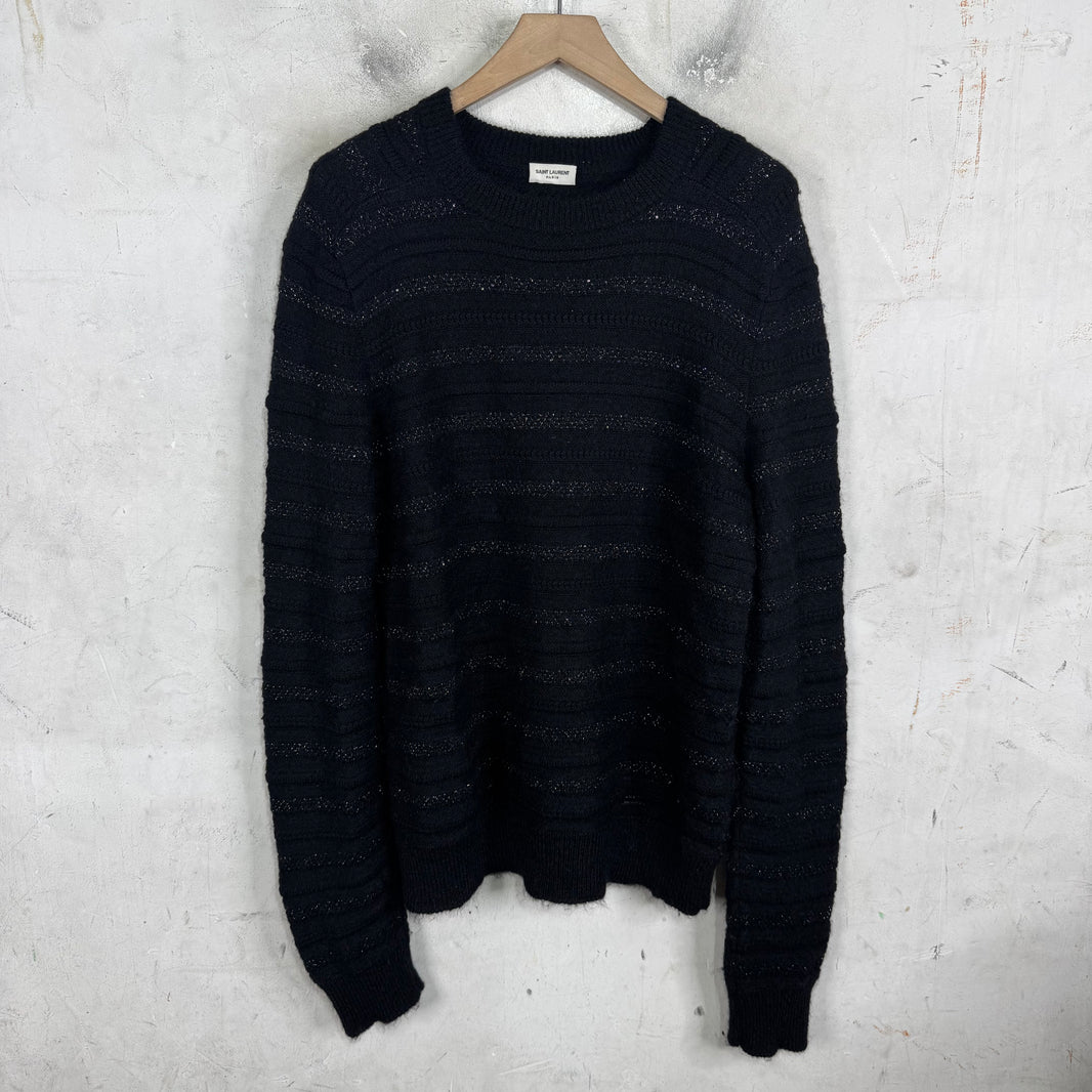 Saint Laurent Wool Blend Shimmer Knit Sweater
