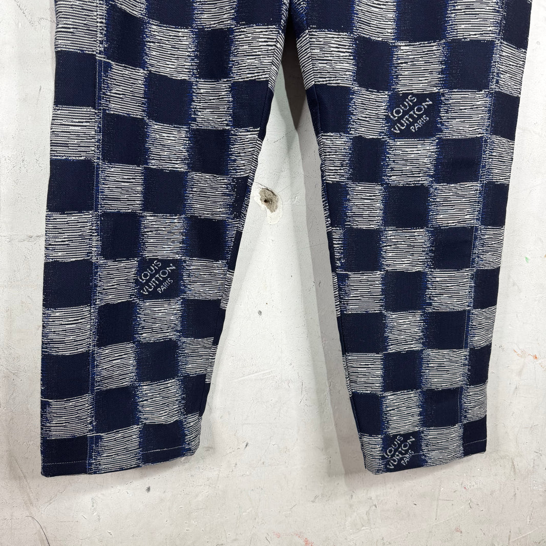 Louis Vuitton Damier Navy Scribbled Workwear Pants