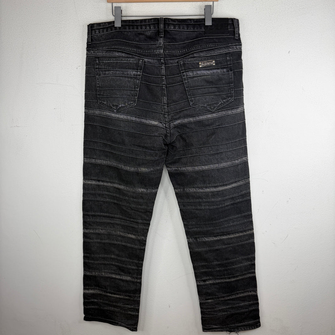 Supreme Black Layered Denim Jeans