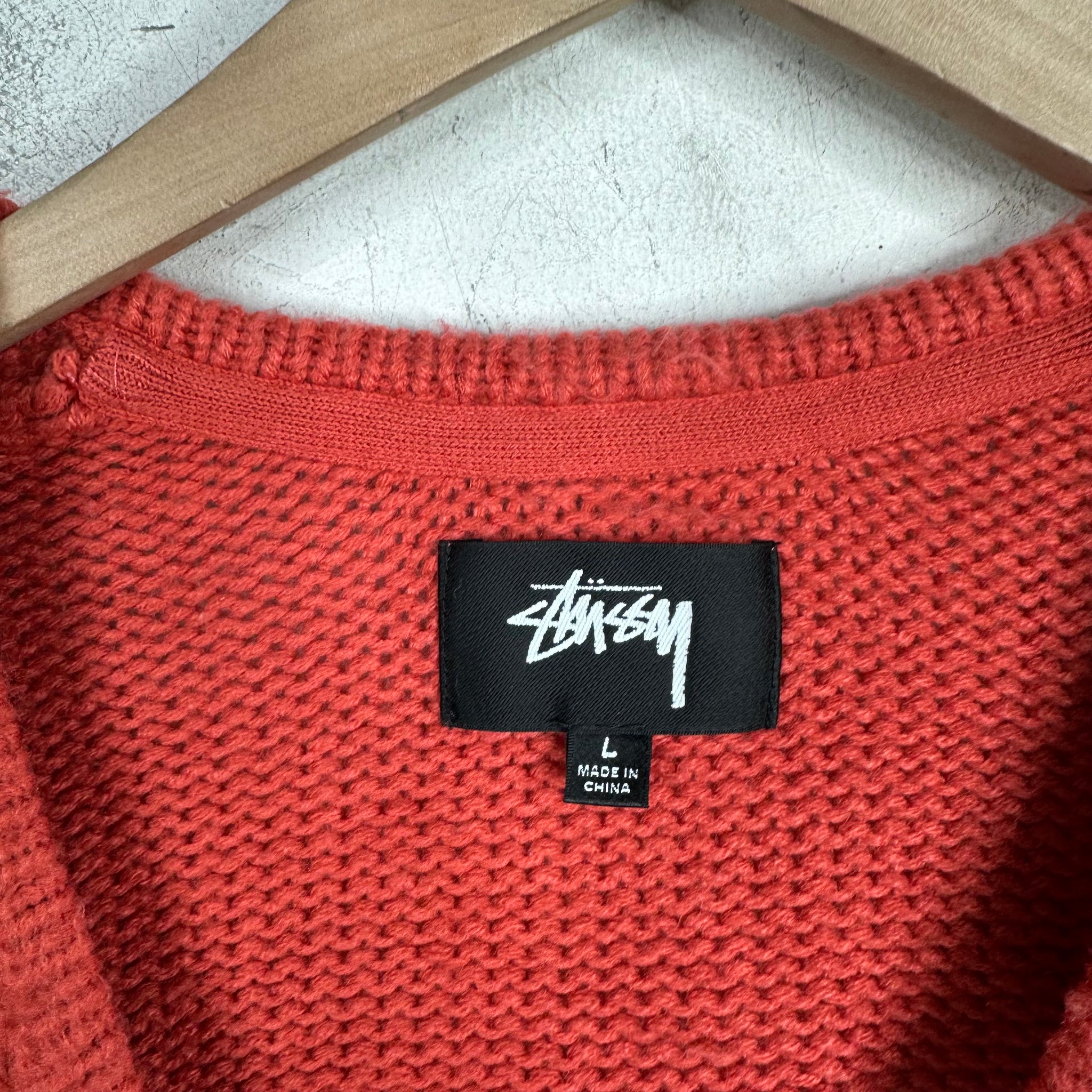 Stussy Orange Buttoned Cardigan