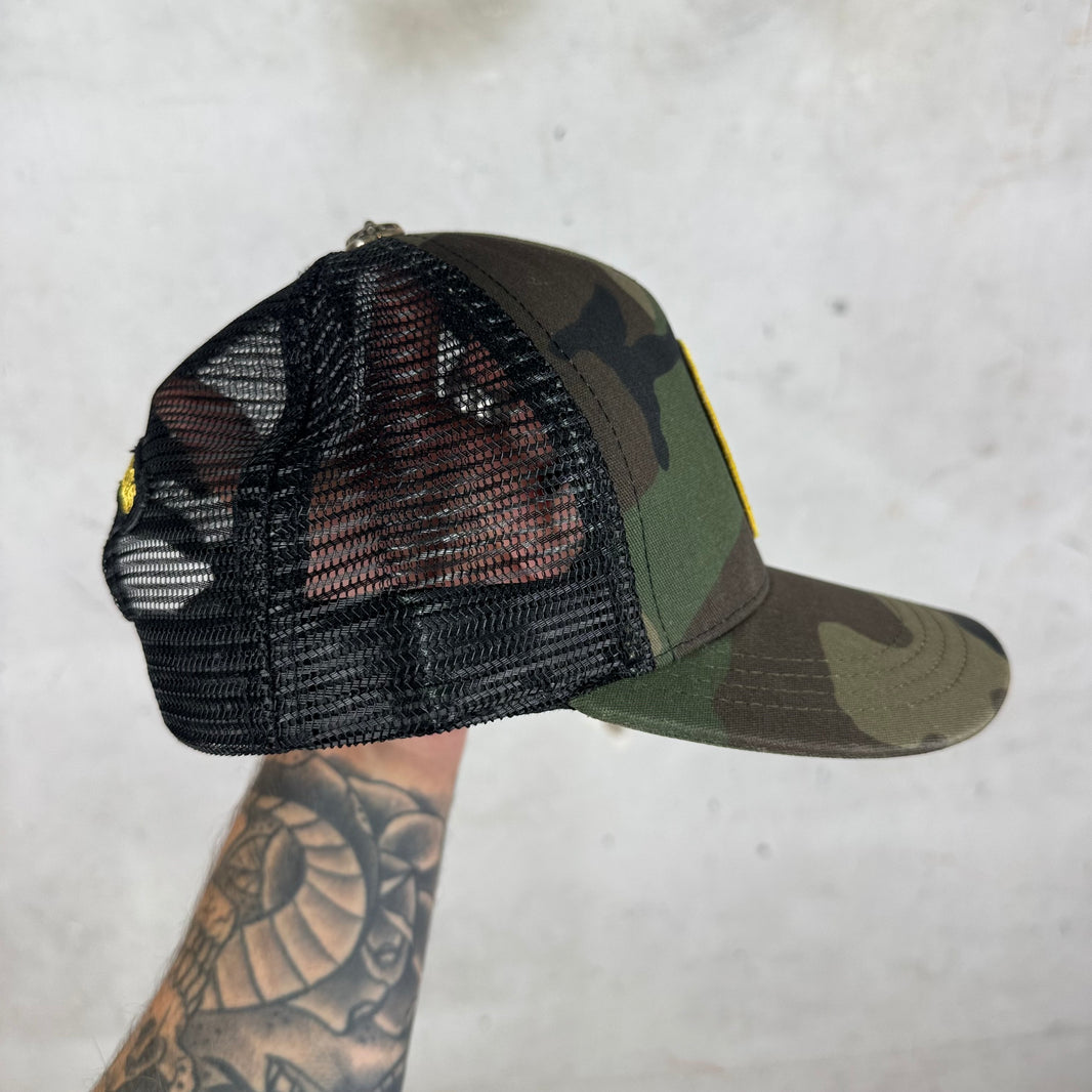Chrome Hearts Camo Hollywood Patch Trucker Hat