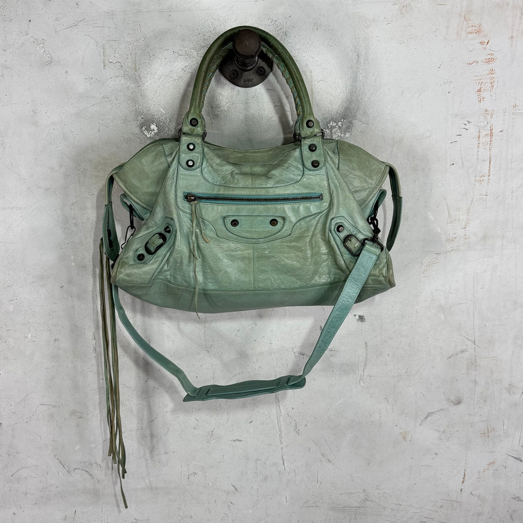 Balenciaga Teal City Bag
