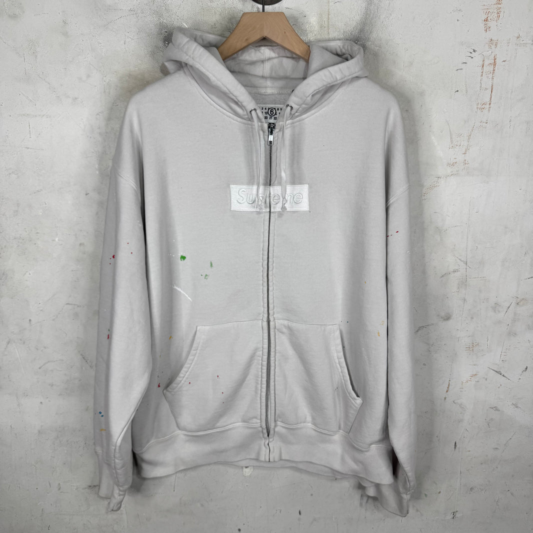 Supreme x MM6 White Zip Hoodie