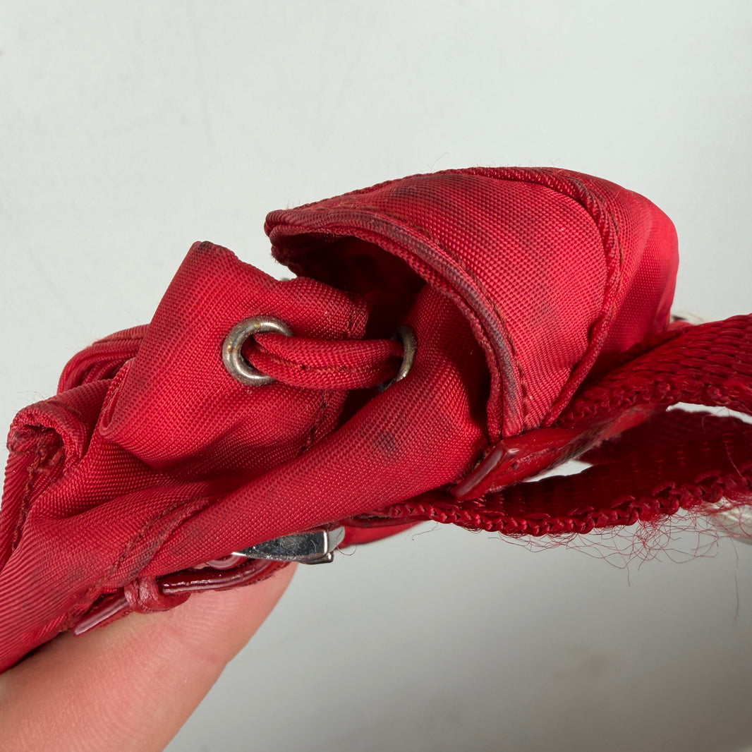 Prada Smoked Red Backpack Keychain