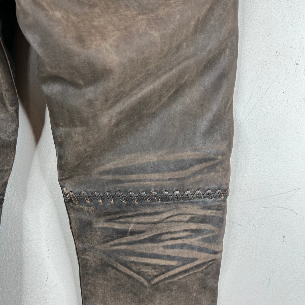 RRL Cross Stitch Leather Jeans