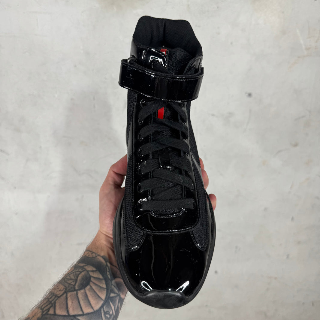 Prada Patent Triple Black High Americas Cup