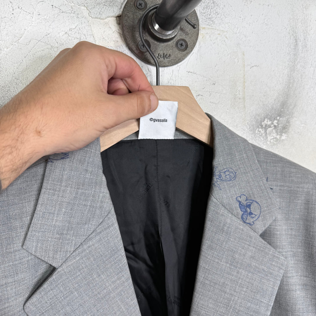 Vetements Grey Scribble Blazer
