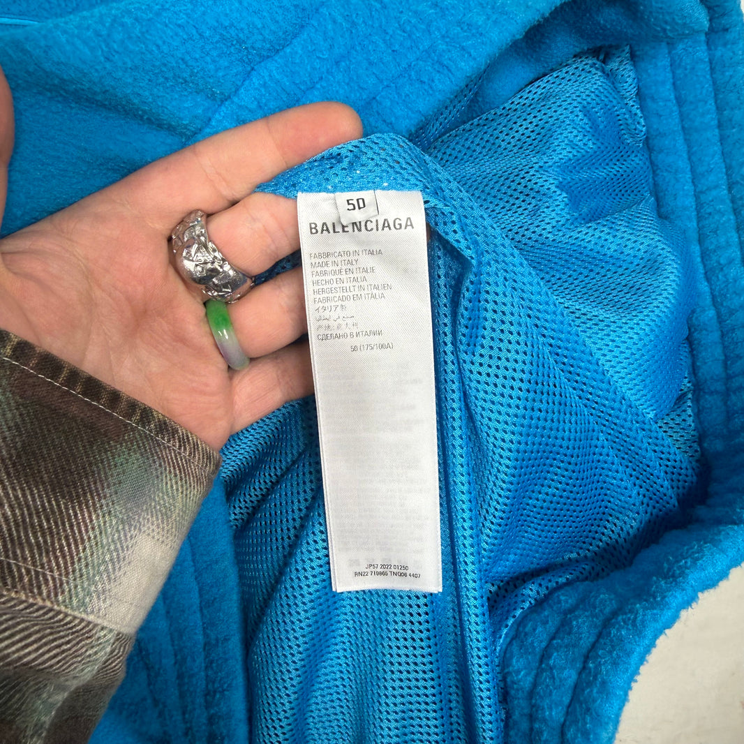 Balenciaga Blue Sporty B Fleece Jacket