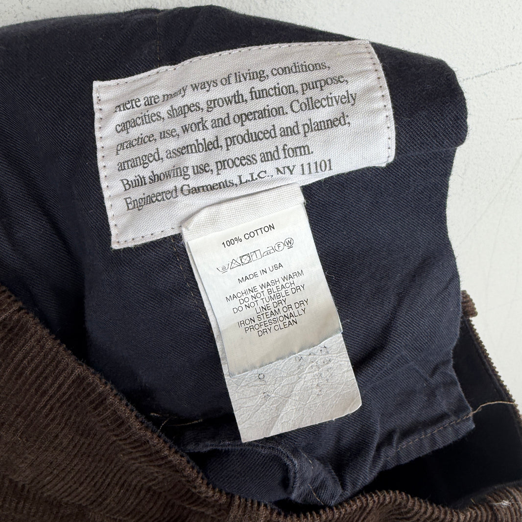 Engineered Garments Pleated Brown Corduroy Baggy Pants
