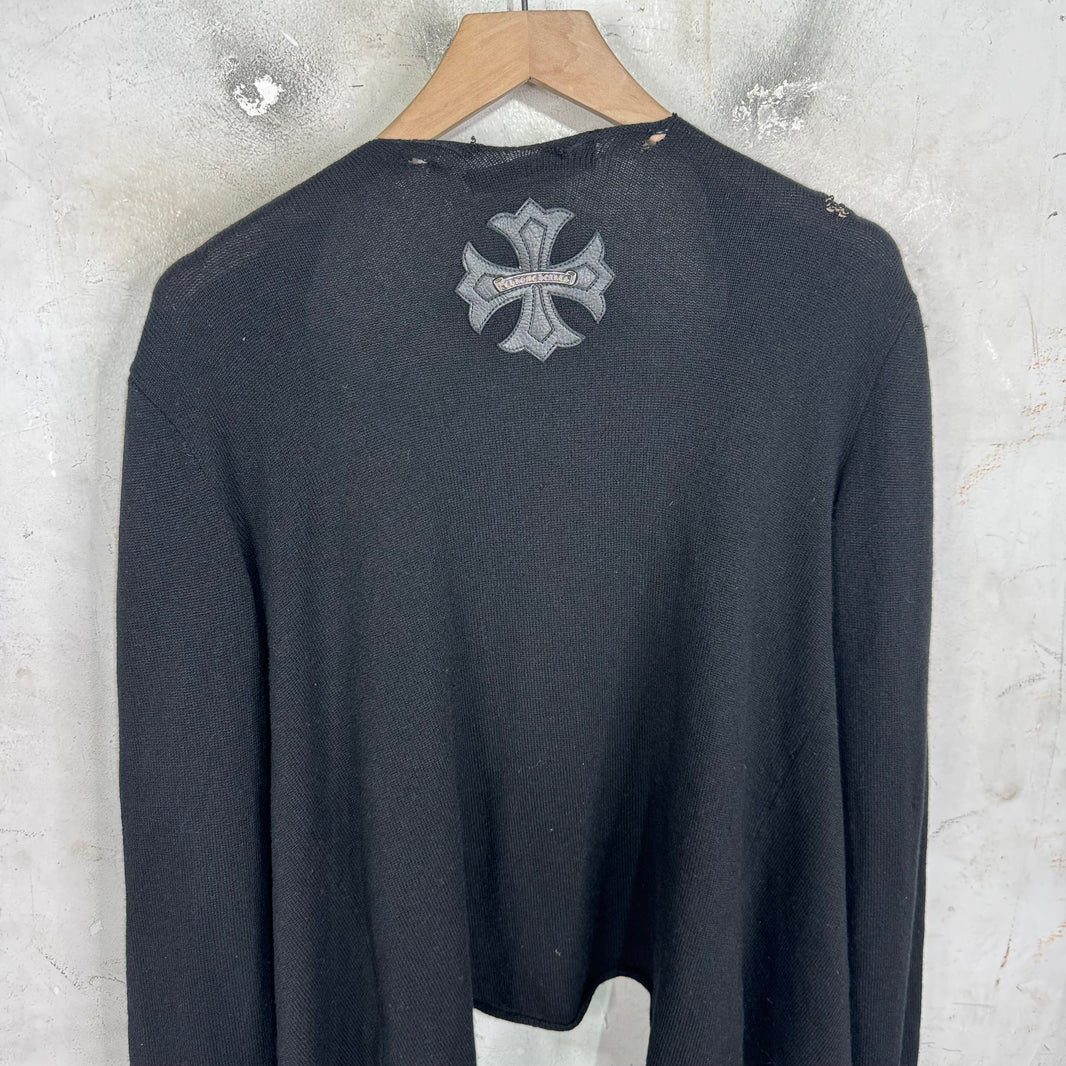 Chrome Hearts Cashmere Distressed Shawl