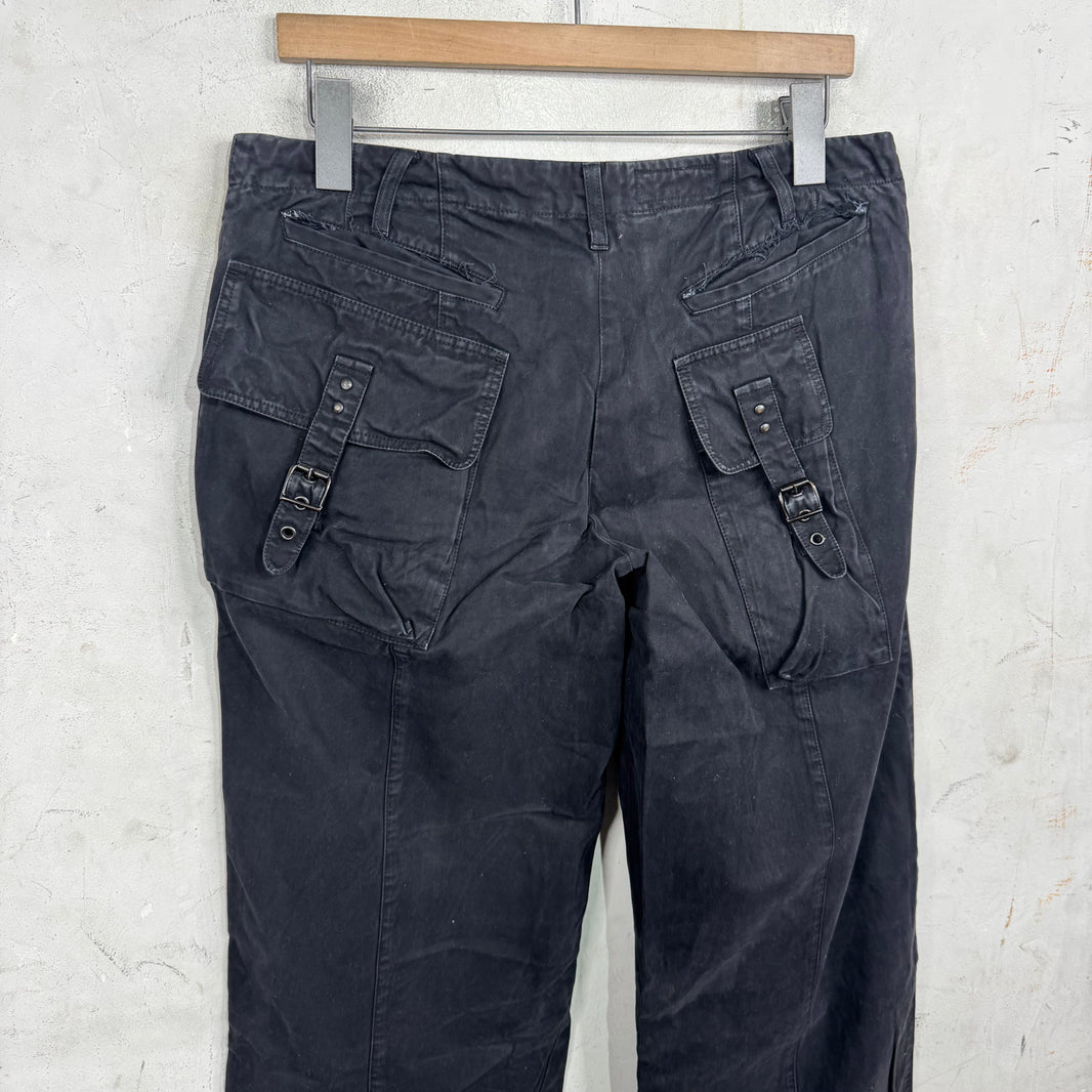Armani Black Back Buckled Cargos