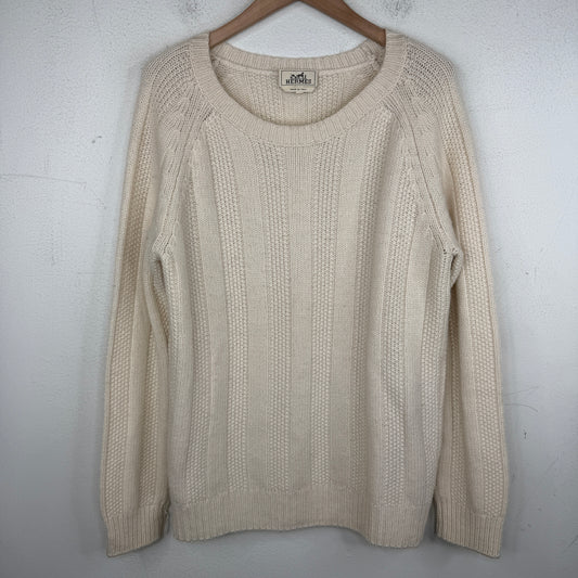 Hermes Beige Cashmere Knit Sweater