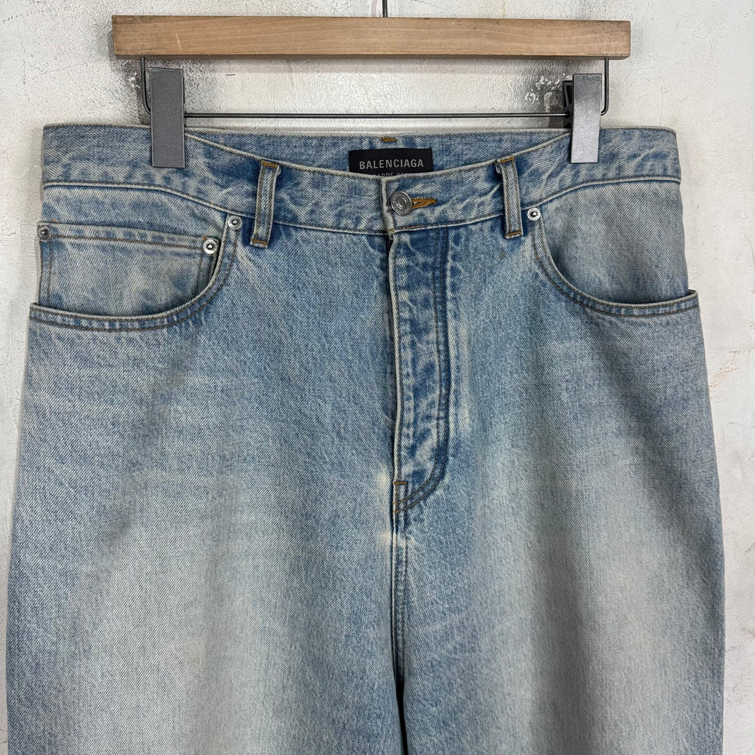 Balenciaga Lightwash Garde Robe Baggy Jeans