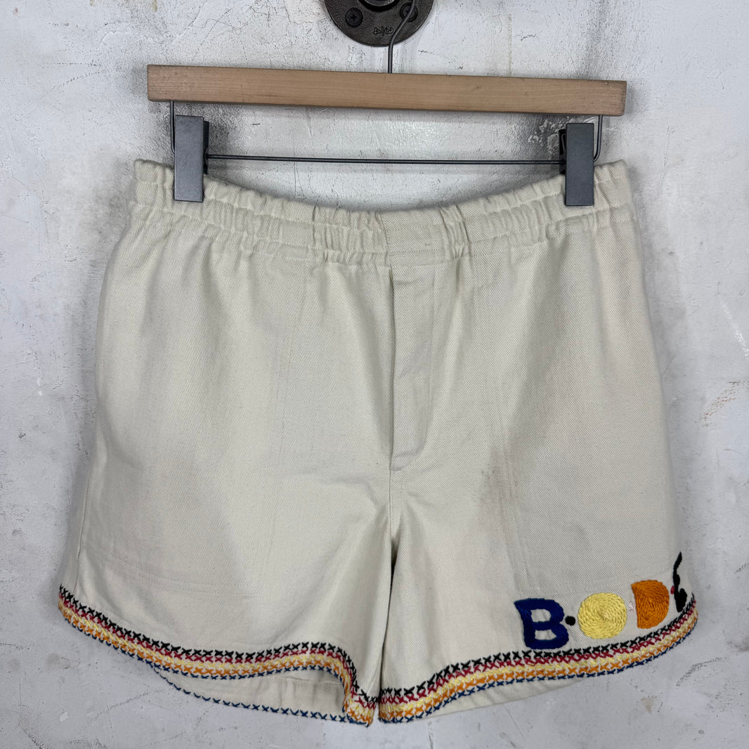Bode Canvas Woven Logo Shorts