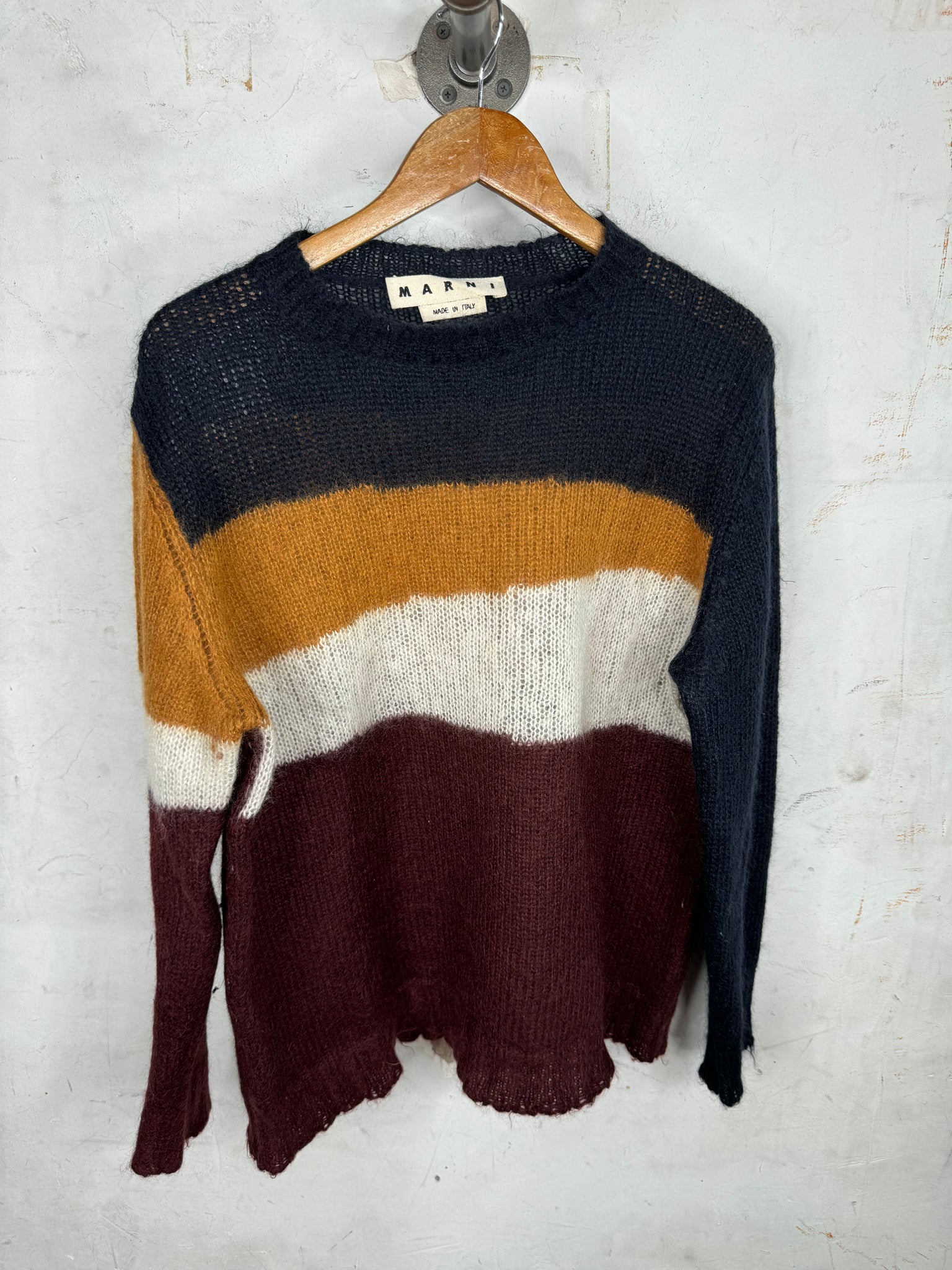 Marni Mohair Color blocked Knitted Sweater