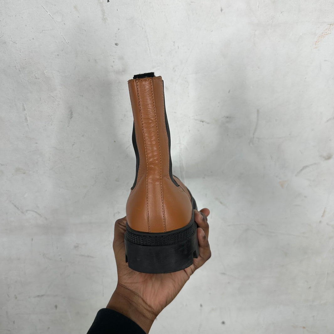 Loewe Orange Block Sole Chelsea Boots