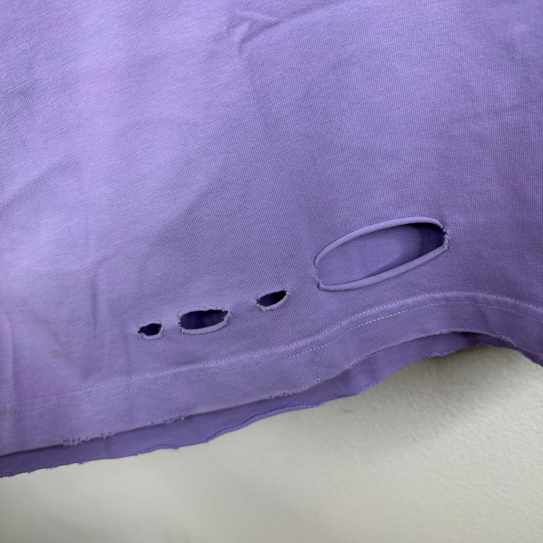 Balenciaga Purple Distressed T-Shirt