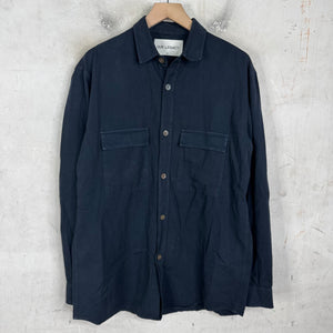 Our Legacy Dyed Navy Cotton Shirting Shirt