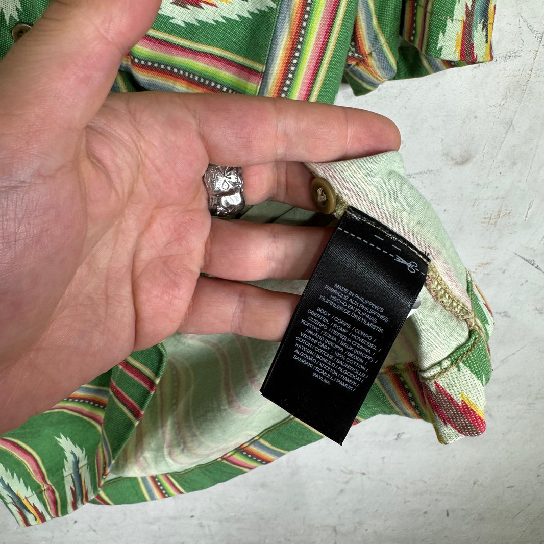 RRL Green Southwestern Print S/S Shirt