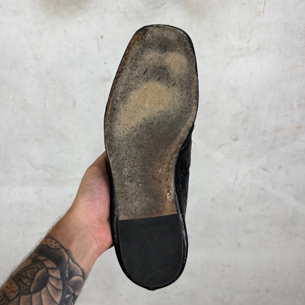 Gucci Leather Monogram Ragazzo Mules