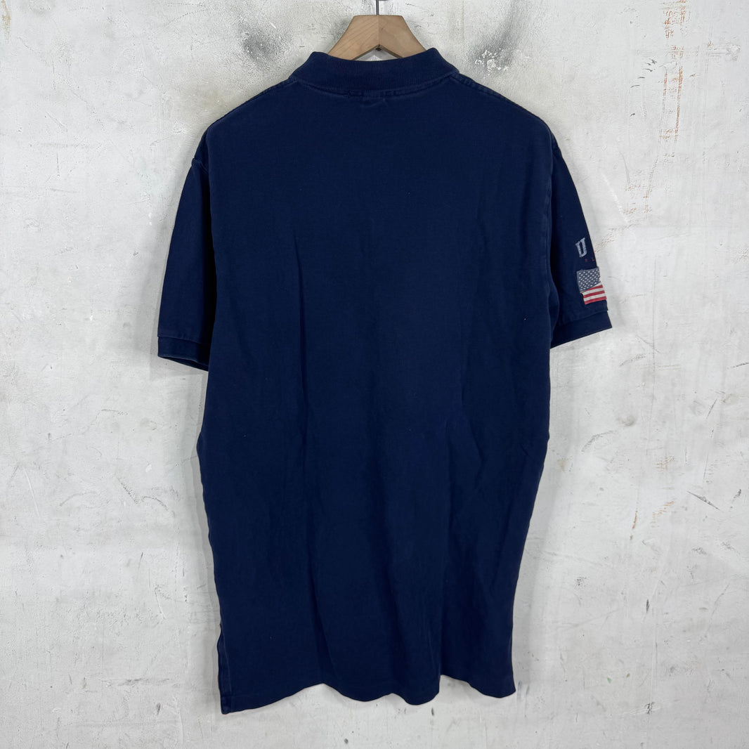 Ralph Lauren Navy Red USA Sleeve Pony Polo