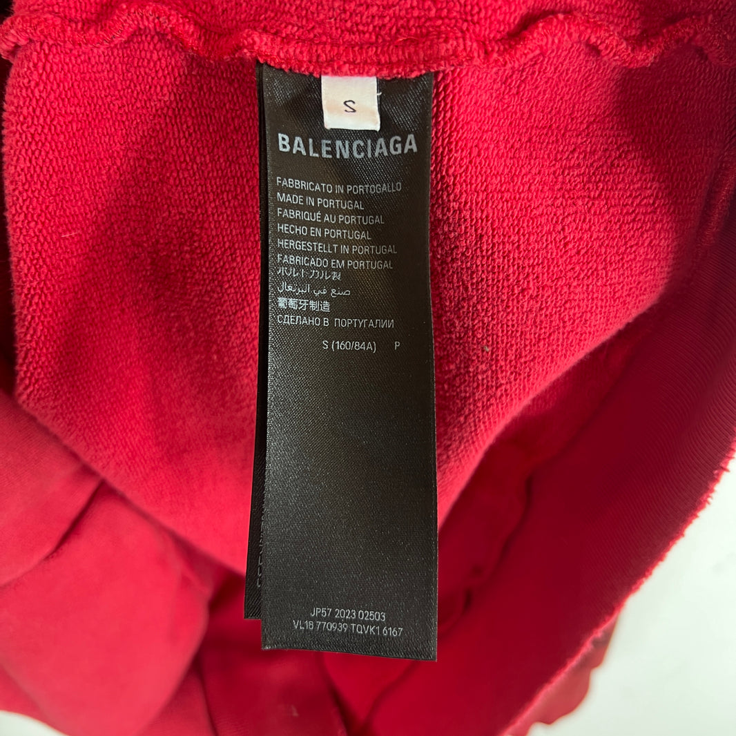 Balenciaga Red Tattoo Zip-Up Hoodie