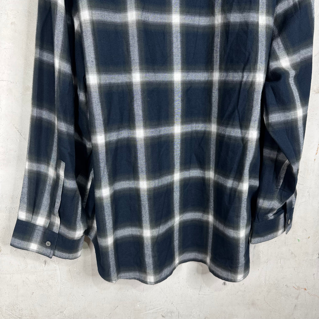 Acne Studios Navy Plaid Flannel