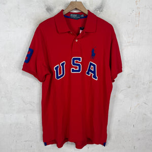 Ralph Lauren Red USA Arc Pony Polo